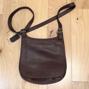 Coach Vintage Leather Saddle Flap Crossbody Bag